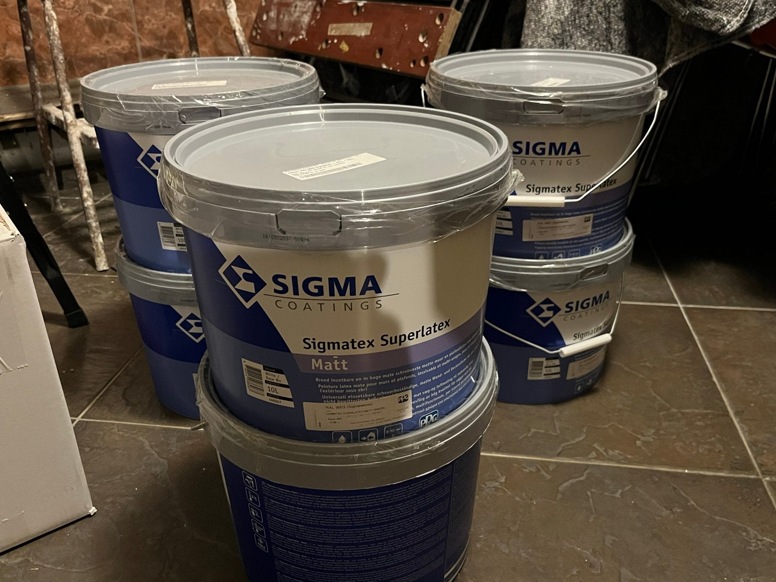 60L Sigma Sigmatex Superlatex RAL 9003 mat - Nieuw!, Ophalen, Wit, Nieuw, Verf