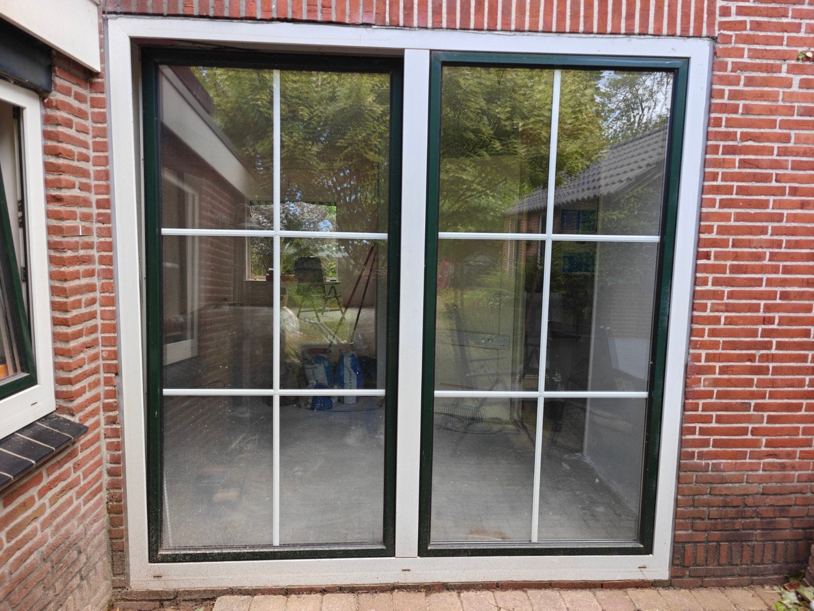 Tuindeur draai-kiep met dubbel glas, Ophalen, Gebruikt, 120 cm of meer, Buitendeur