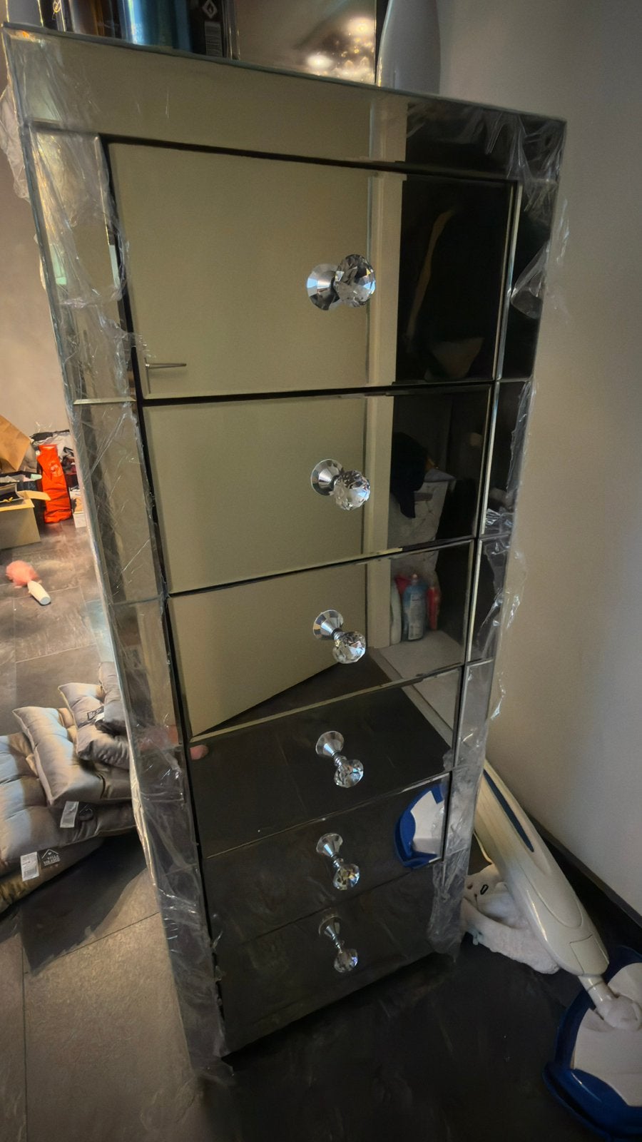 2x laden kast van glas swarovski, Huis en Inrichting, Ophalen, 5 laden of meer, 100 tot 150 cm, 50 tot 100 cm