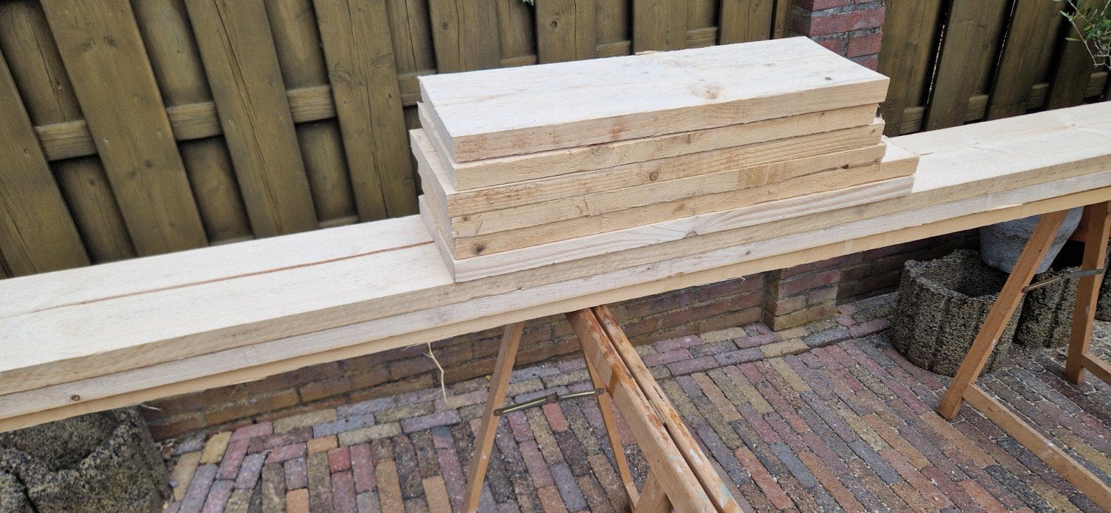 enkele delen Steigerhout. lees de maten., Ophalen of Verzenden