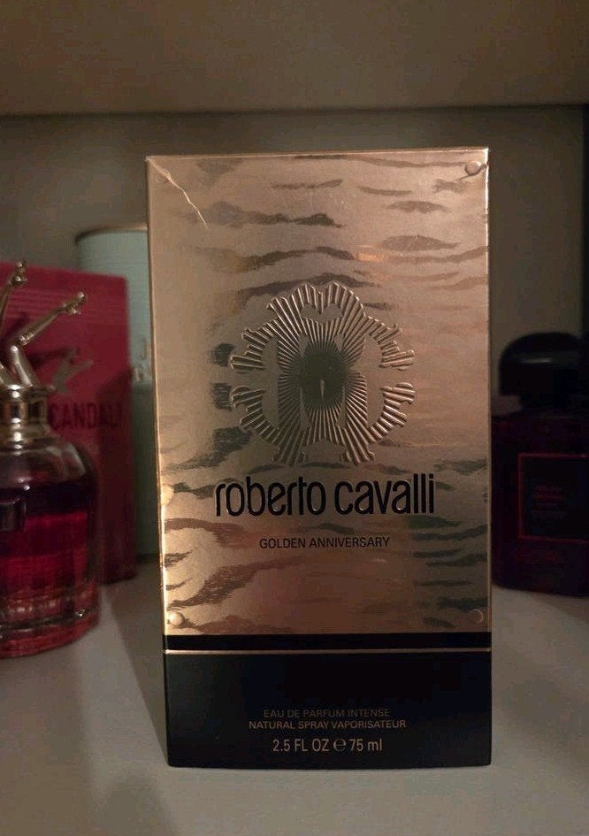 Roberto Cavalli Golden Anniversary Eau de Parfum 75ml, Ophalen of Verzenden, Zo goed als nieuw