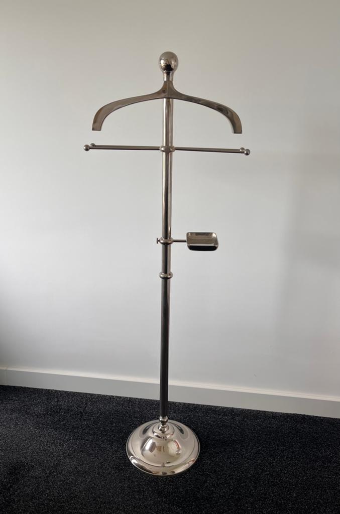 Luxe verchroomde dressboy (zware kwaliteit), Ophalen, Zo goed als nieuw, Metaal, Wandkapstok