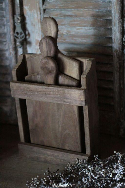 Houten broodplanken in handige houder, Www.jufbrocante.nl, Www.jufbrocante.nl, Nieuw, Ophalen of Verzenden