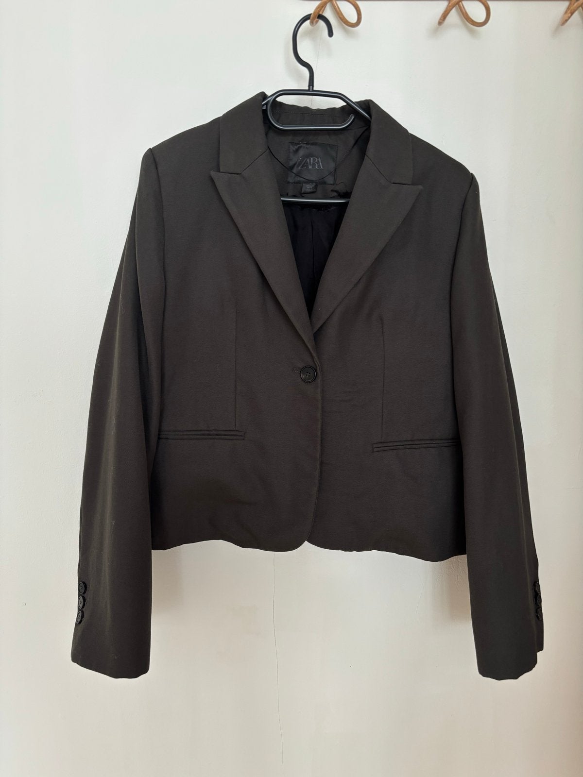 Donkergroen Zara blazer, Kleding | Dames, Maat 38/40 (M), Ophalen of Verzenden, Jasje, Gedragen