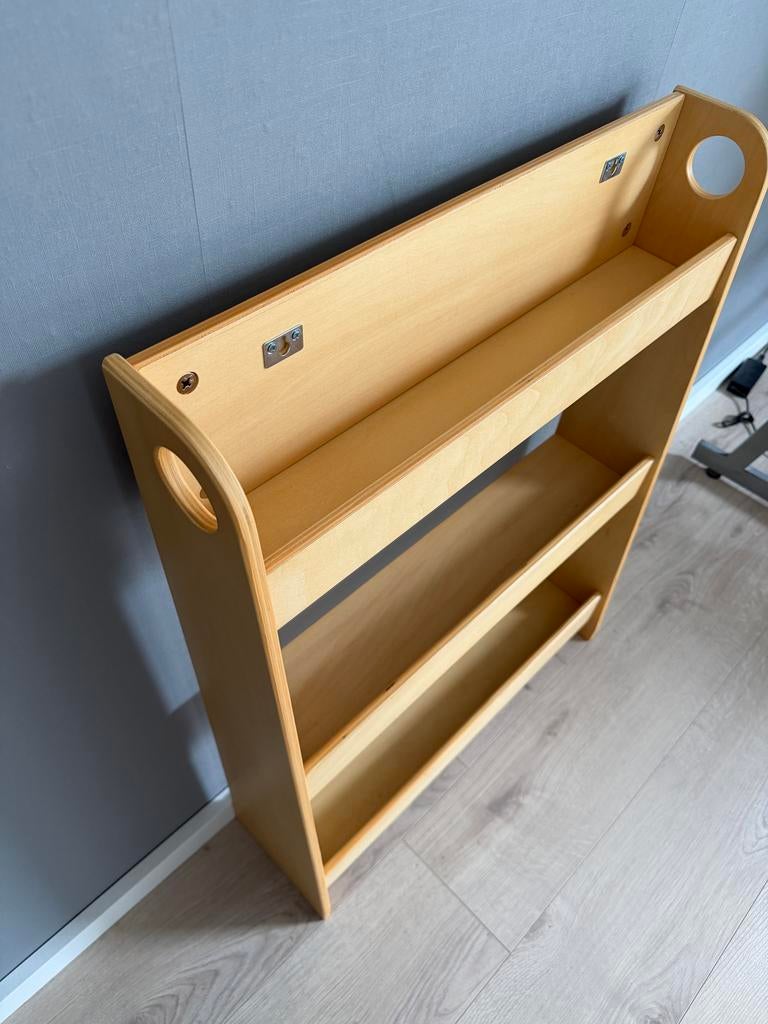 Houten kinderboekenrek - Montessori stijl, Ophalen, Met plank(en), 100 tot 150 cm, 50 tot 100 cm
