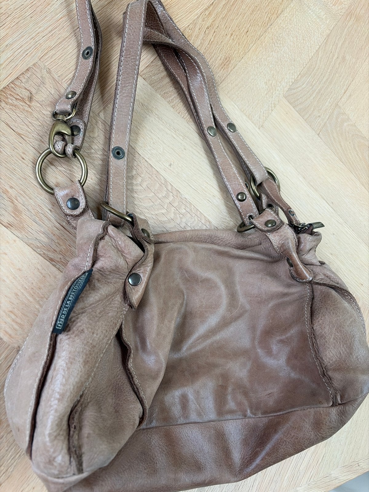 Fred de la Bretoniere leren handtas, Ophalen of Verzenden, Gebruikt, Bruin, Handtas