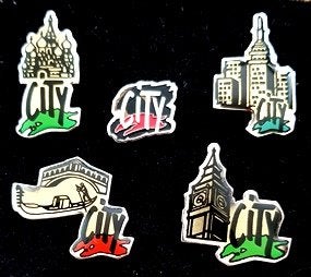 City serie pins- set van 5 stuks, Verzenden, Nieuw, Stad of Land, Speldje of Pin