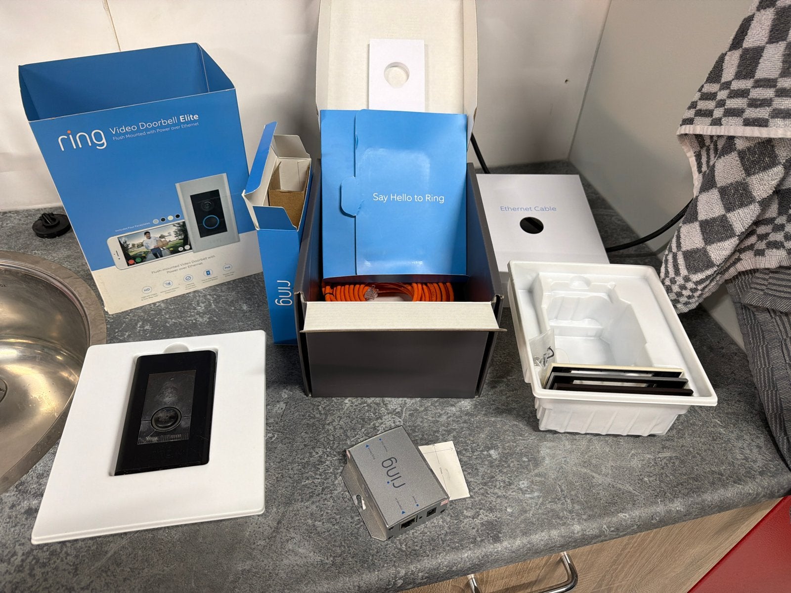 Ring Video Doorbell Elite gebruikt, Ophalen, Detector, Sensor of Melder, Draadloos, Beweging