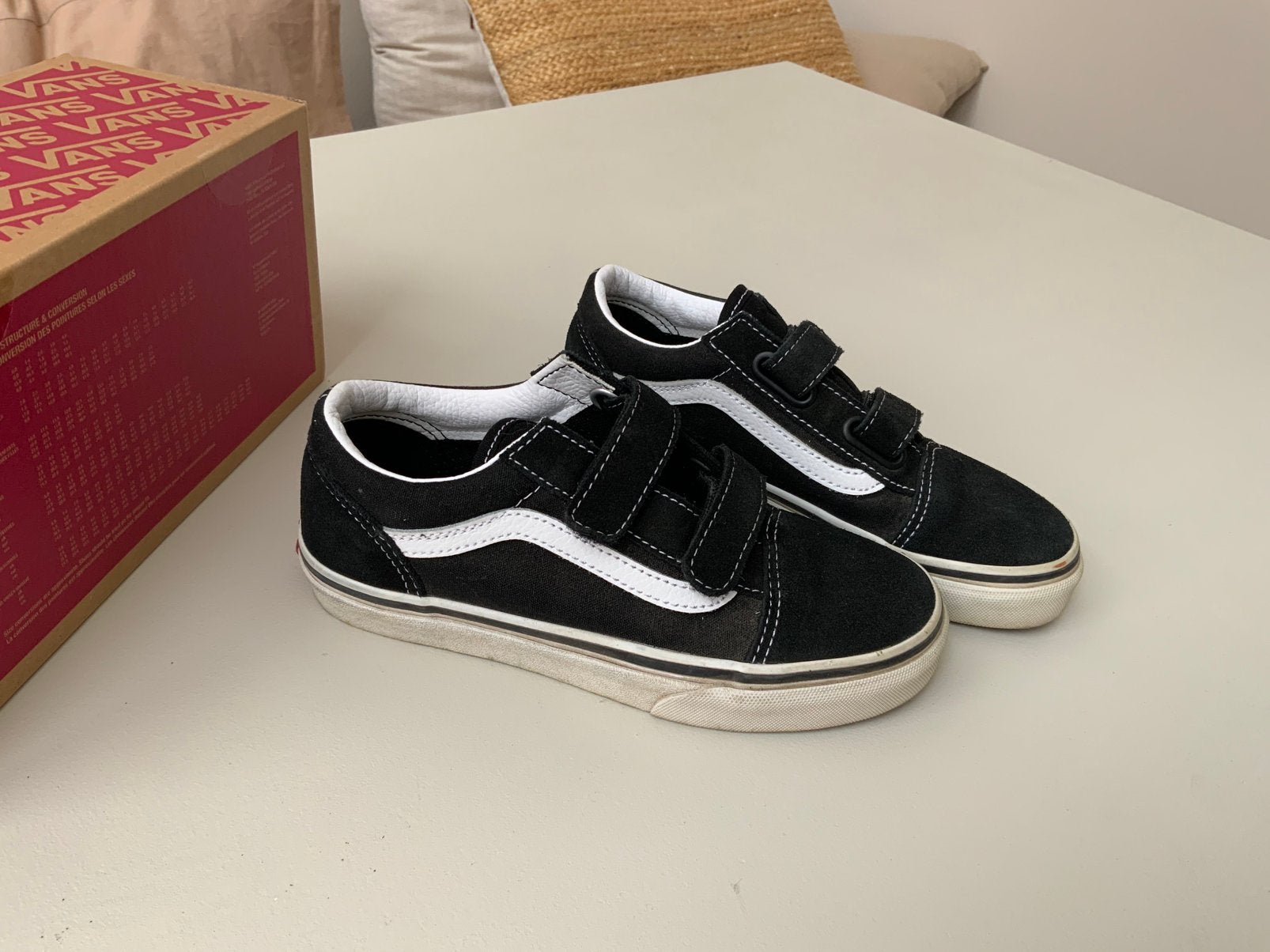 Vans Old Skool black klittenband maat 33, Verzenden, Zo goed als nieuw, Jongen of Meisje, Schoenen