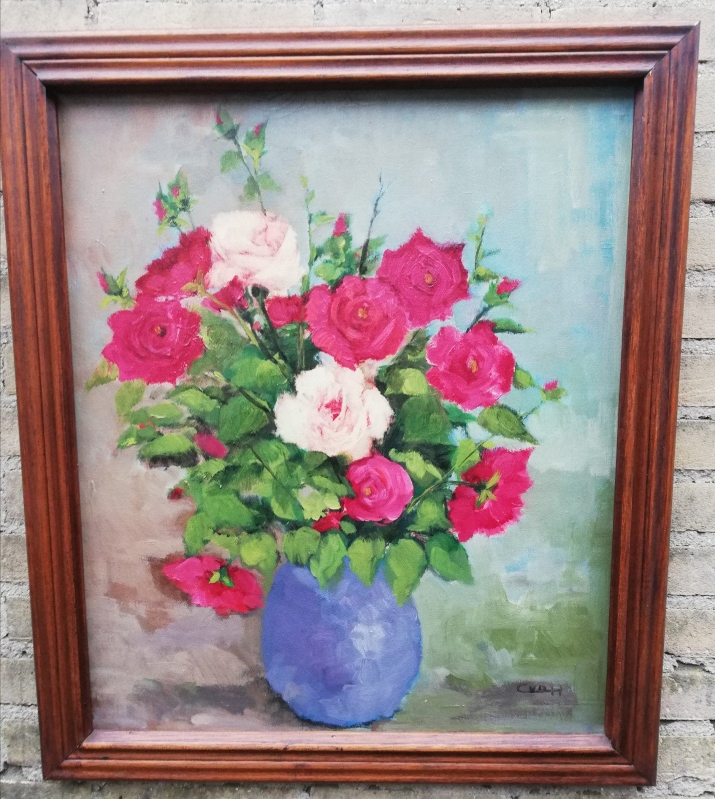 C. v. d. H. - Stilleven. 63/73 cm. Olie/paneel., Antiek en Kunst, Paneel, Nederlandse school, Ophalen of Verzenden, Olieverf