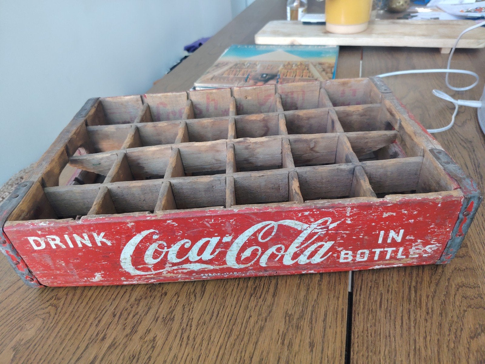 Vintage Coca-Cola Houten Krat voor een fles wijn, Ophalen, Gebruikt, Gebruiksvoorwerp