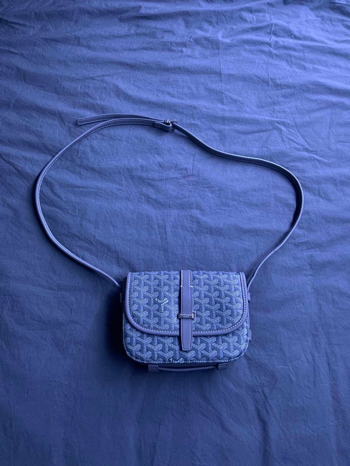 Goyard Belvedere PM in de kleur grijs, Ophalen of Verzenden, Zo goed als nieuw, Grijs, Leer