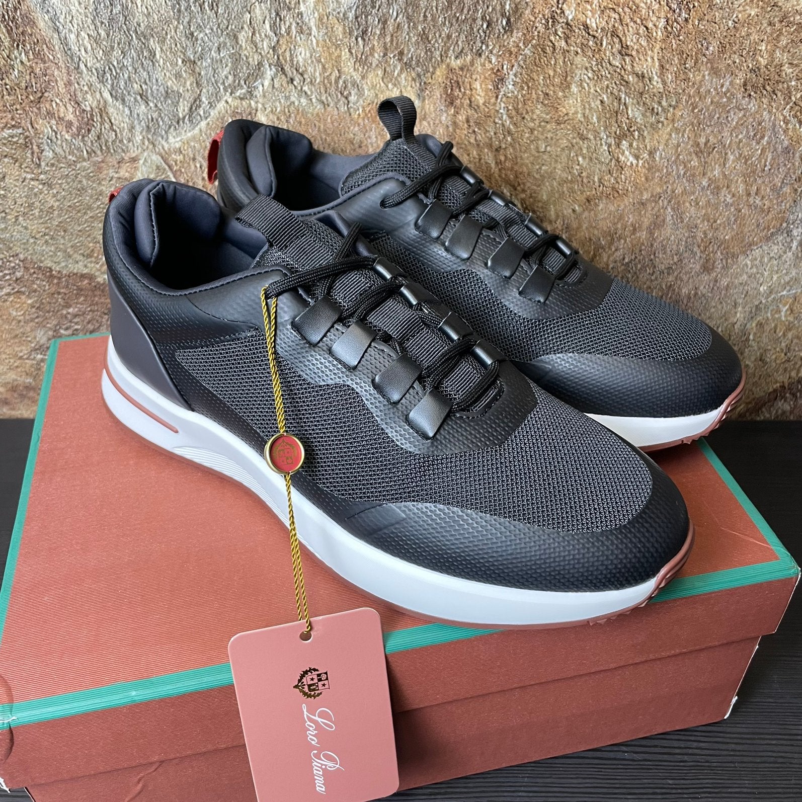 Loro Piana Heren Sneakers Zwart Leer 39-46, Ophalen of Verzenden, Zwart, Sneakers of Gympen