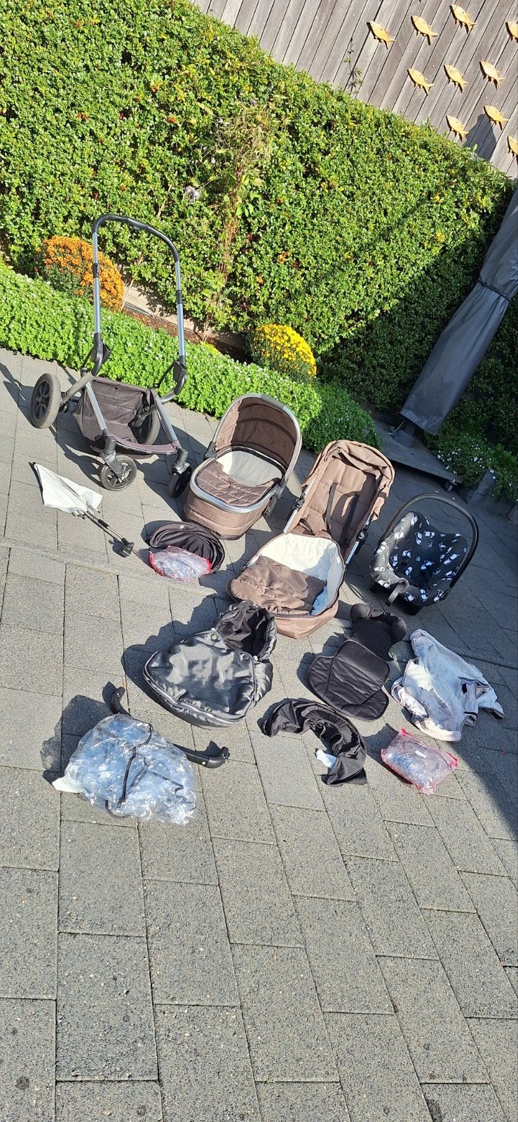 Complete Kinderwagen Set - Beige met Gouden Tint, Kinderen en Baby's, Gebruikt, Met autostoeltje, Combiwagen, Ophalen