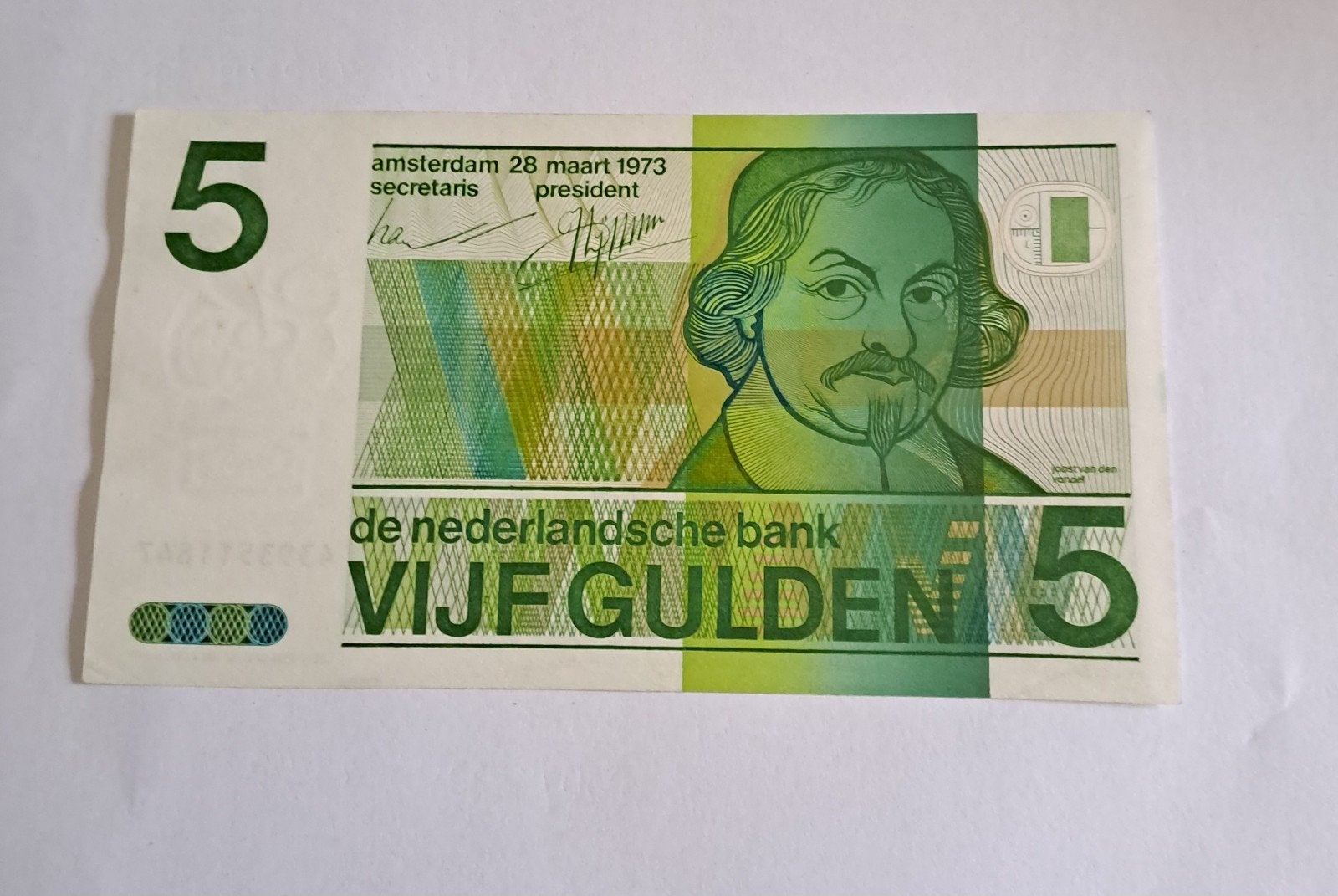 Nederland 5 Gulden biljet 3x Duisenberg uit 1973, Ophalen of Verzenden, 5 gulden, Los biljet