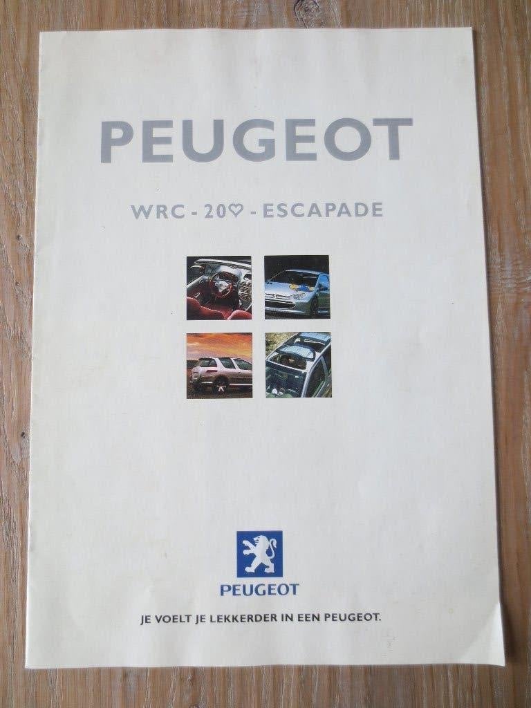 Autofolder : Peugeot 206 WRC - 20hartje - Escapade. Z.g.a.n., Ophalen of Verzenden, Zo goed als nieuw, Peugeot