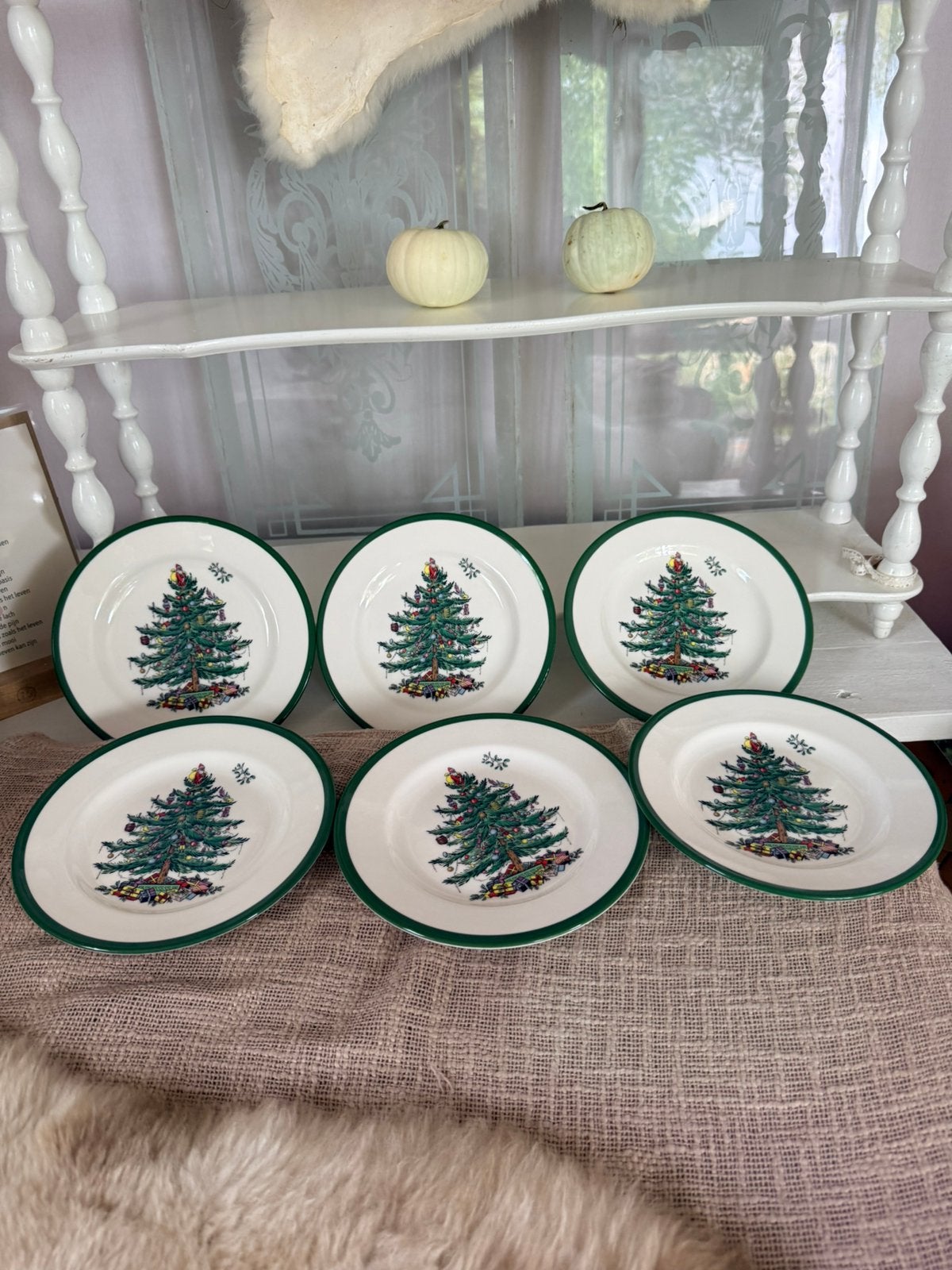 Spode Christmas Tree Lunch borden 24 cm 6x nieuw, Ophalen, Nieuw