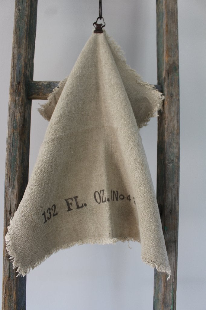 Stoere shabby linnen doek 45 x 45 cm. Nr.1 *Pronck & Praal*, Brocante, Beige, Nieuw, Ophalen of Verzenden