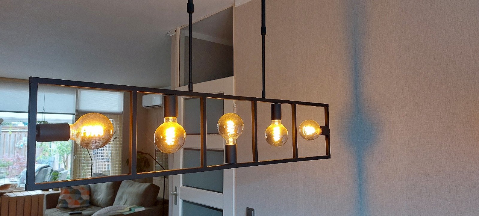 Mooie hanglamp, industrieel zwart, Ophalen, Zo goed als nieuw, Metaal, Industrieel