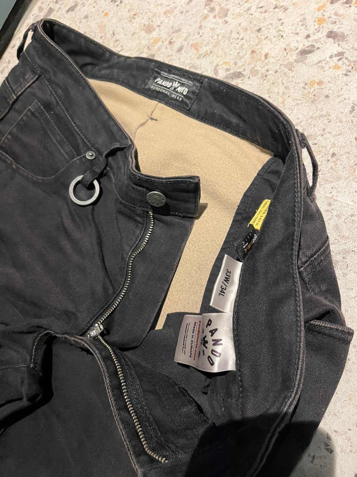 Motorbroek spijkerstof zwart, Motoren, Ophalen of Verzenden, Tweedehands, Heren, Broek | textiel
