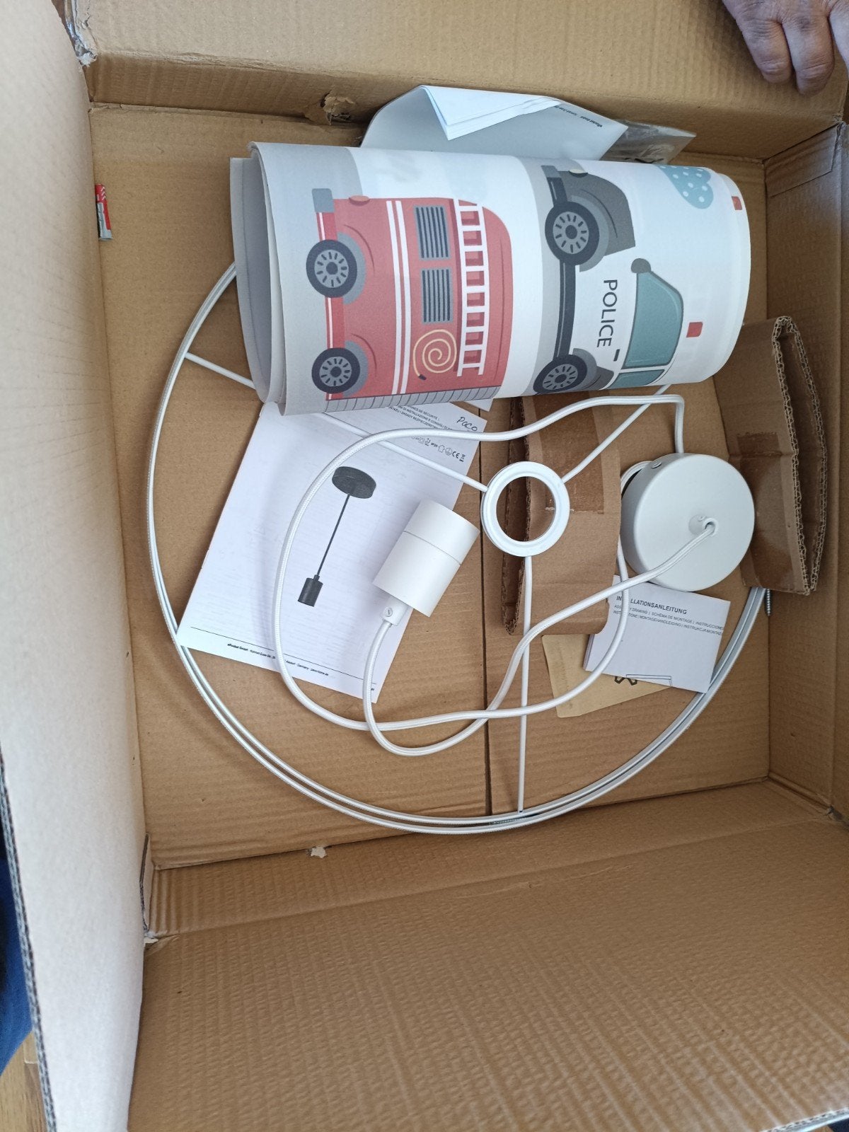 Paco Home Kinderkamer Hanglamp Brandweer & Politie E27, Metaal, Nieuw, Kindvriendelijk, Speels, Brandweer, Politie, E27 (groot)