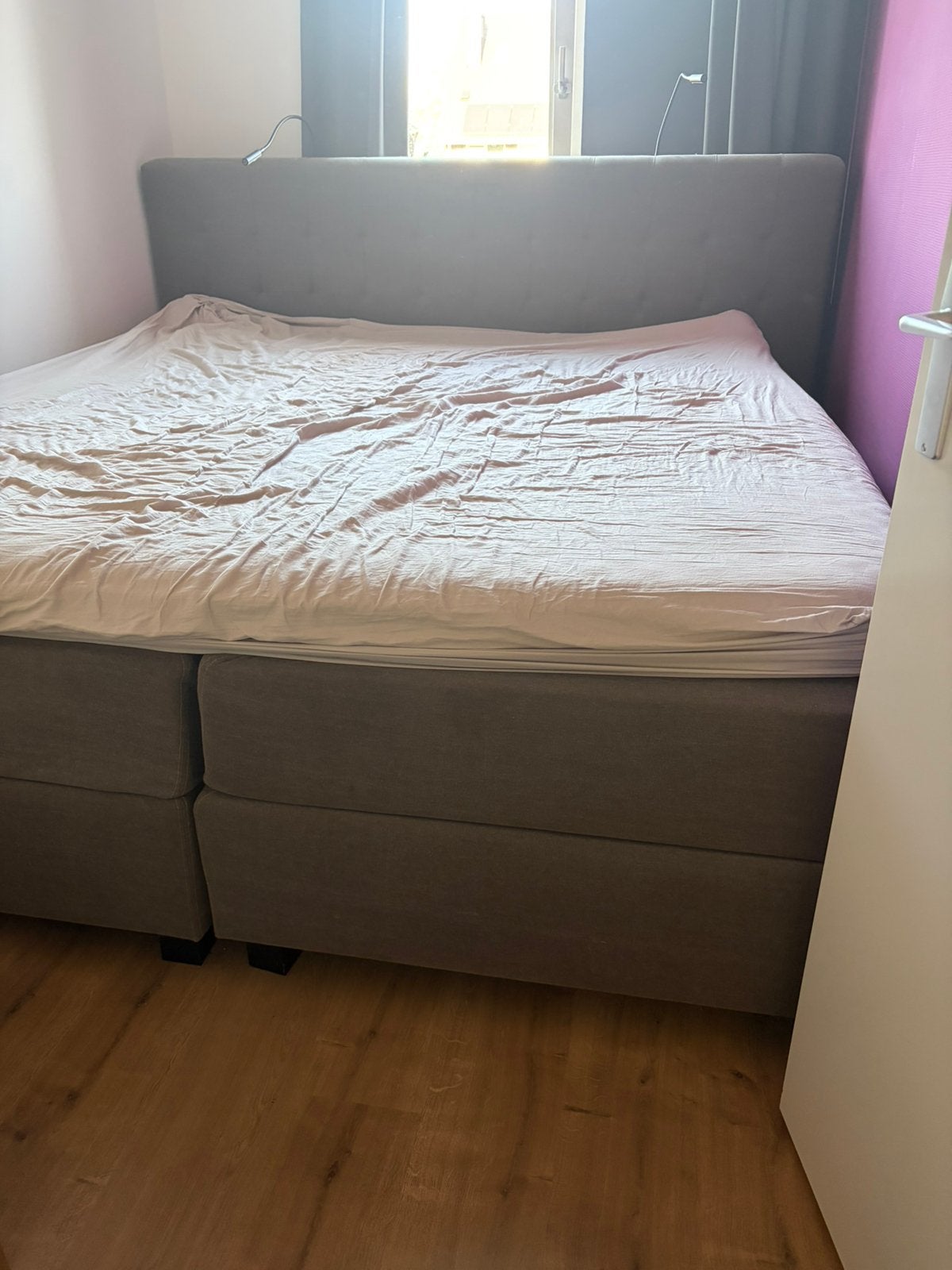 Grote boxspring 200x220x75 cm, Ophalen, Gebruikt, Tweepersoons
