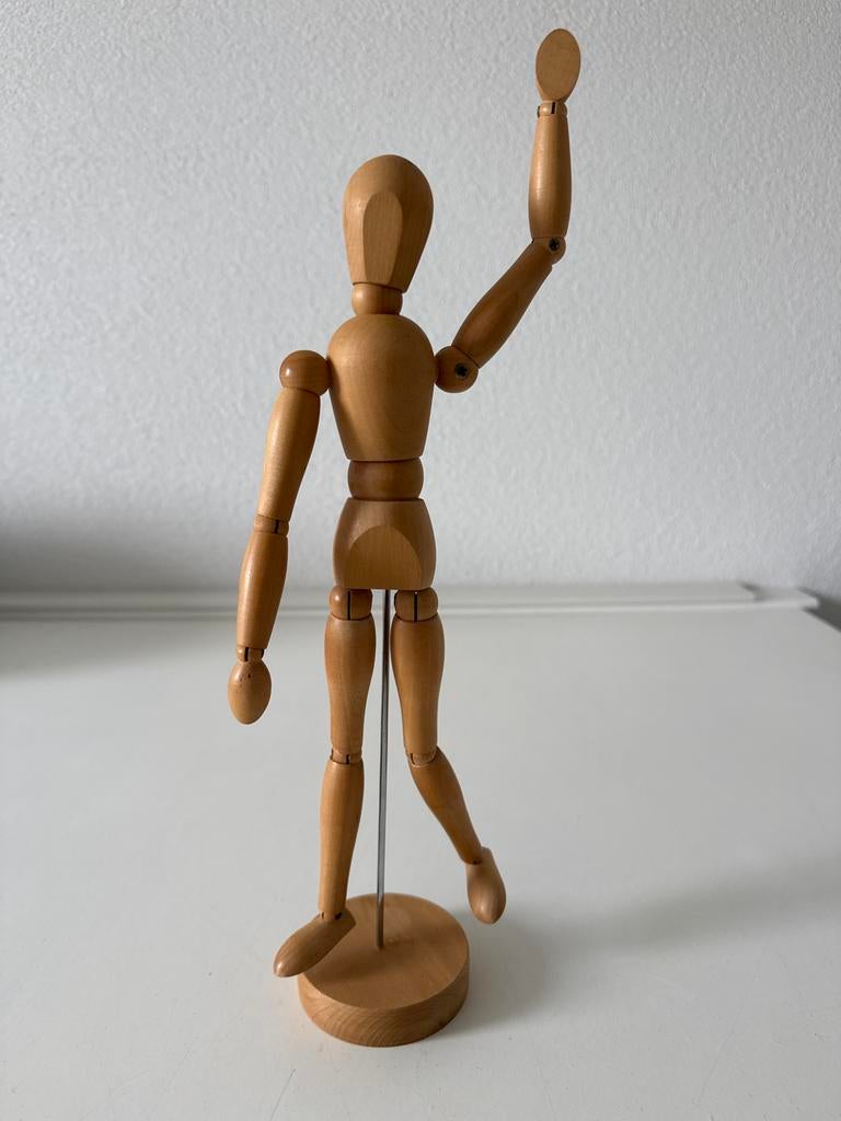 Houten Tekenpop - 34 cm - Kunstenaarsmodel, Hobby en Vrije tijd, Tekenen, Ophalen, Gebruikt, Overige typen