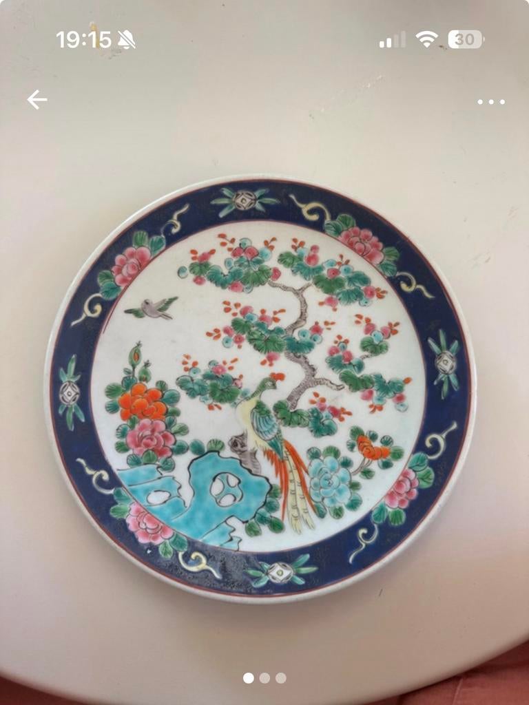 Antiek chinees bord Famille Verte Phoenix Flowers, Antiek en Kunst, Antiek | Porselein, Ophalen of Verzenden