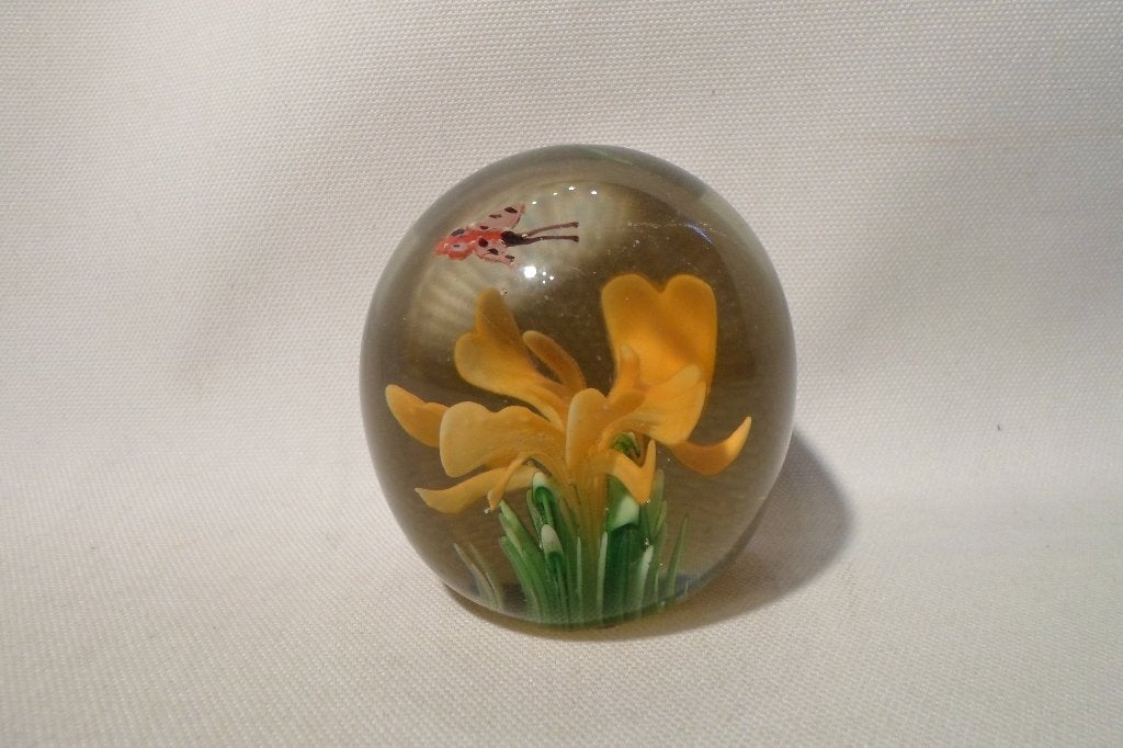 Presse Papier Bloem Vlinder, Ophalen of Verzenden