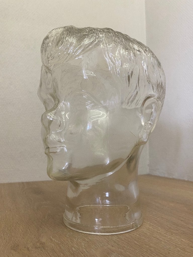Vintage Glazen Kinderhoofd Jaren '70 - Koptelefoonhouder, Ophalen of Verzenden, Huis en Inrichting