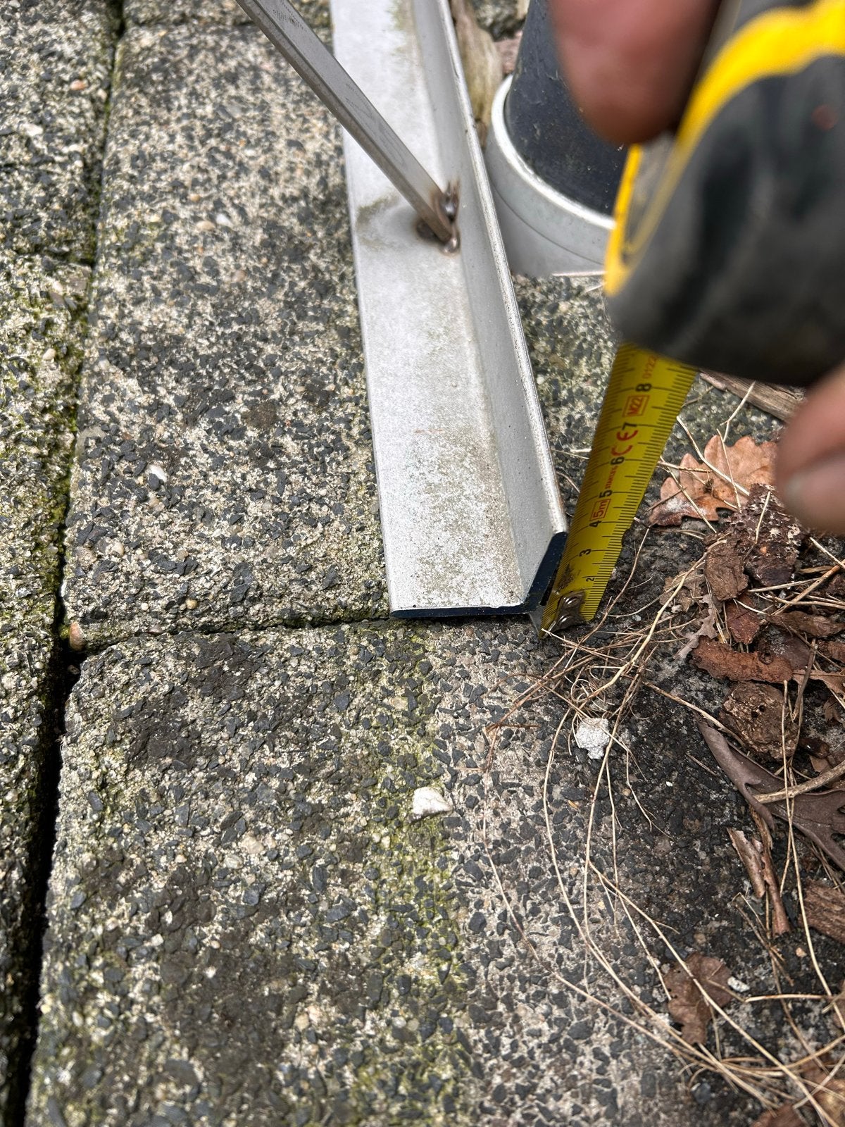 Instort strip 40x40 mm rvs lengte 600 cm, Doe-het-zelf en Verbouw, Gereedschap | Handgereedschap, Ophalen, Gebruikt, Rolmaat/meetlint