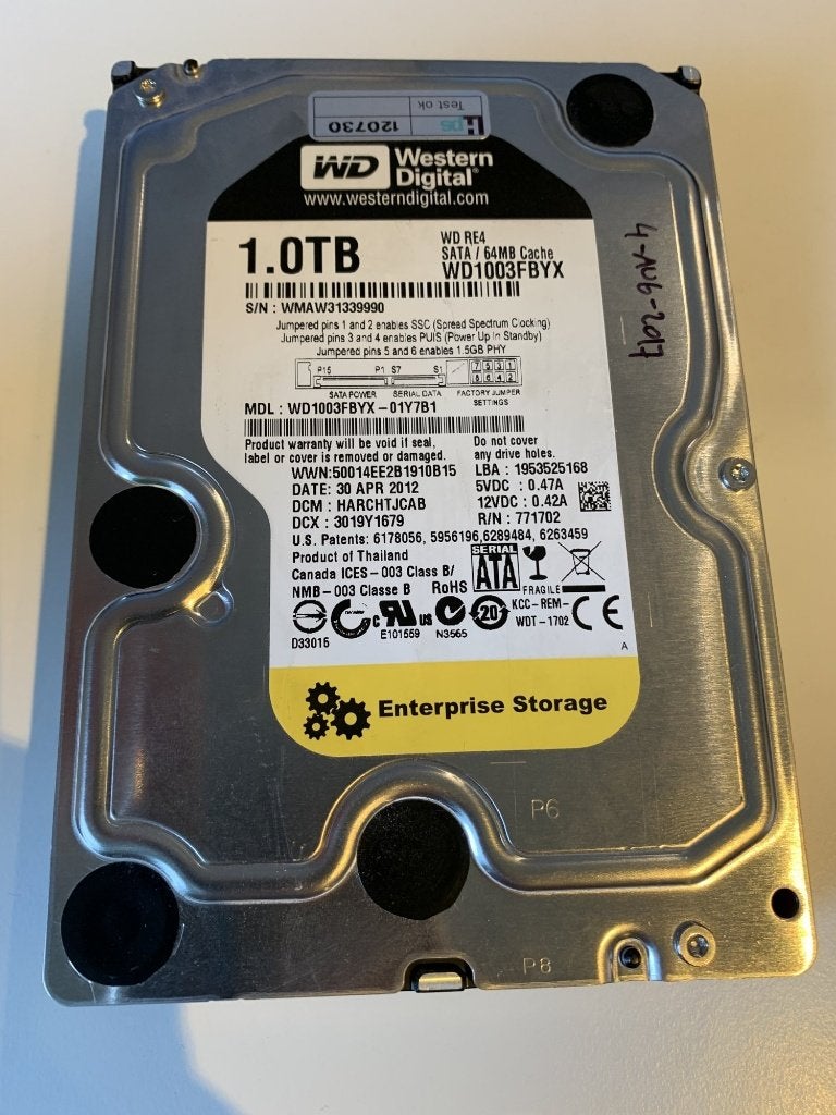 Western Digital RE4 WD1003FBYX 1 TB HDD WD-WMAW31339990, Ophalen of Verzenden, Gebruikt, Desktop