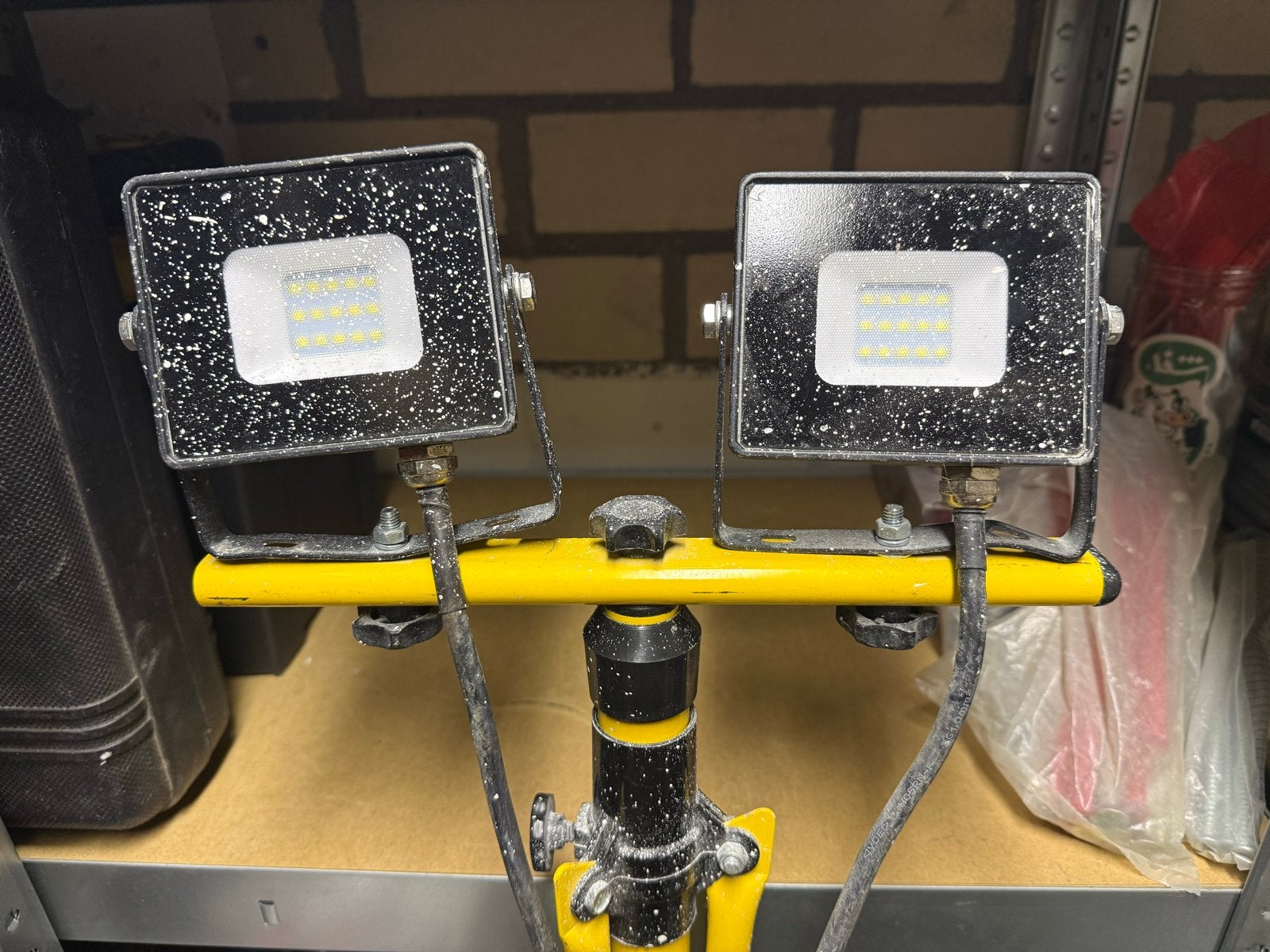 LED Bouwlamp op Statief - Dubbele Schijnwerper, Gebruikt, Minder dan 50 watt, Met statief, Ophalen of Verzenden