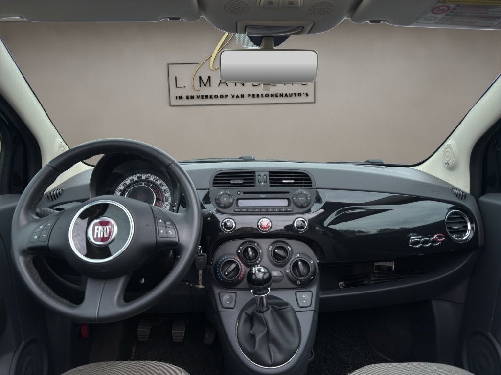 Fiat 500C 1.2 Lounge 2009 ZWART | Airco | Cabrio | Driem nie, Auto's, Euro 5, Gebruikt, 4 cilinders, Cabriolet
