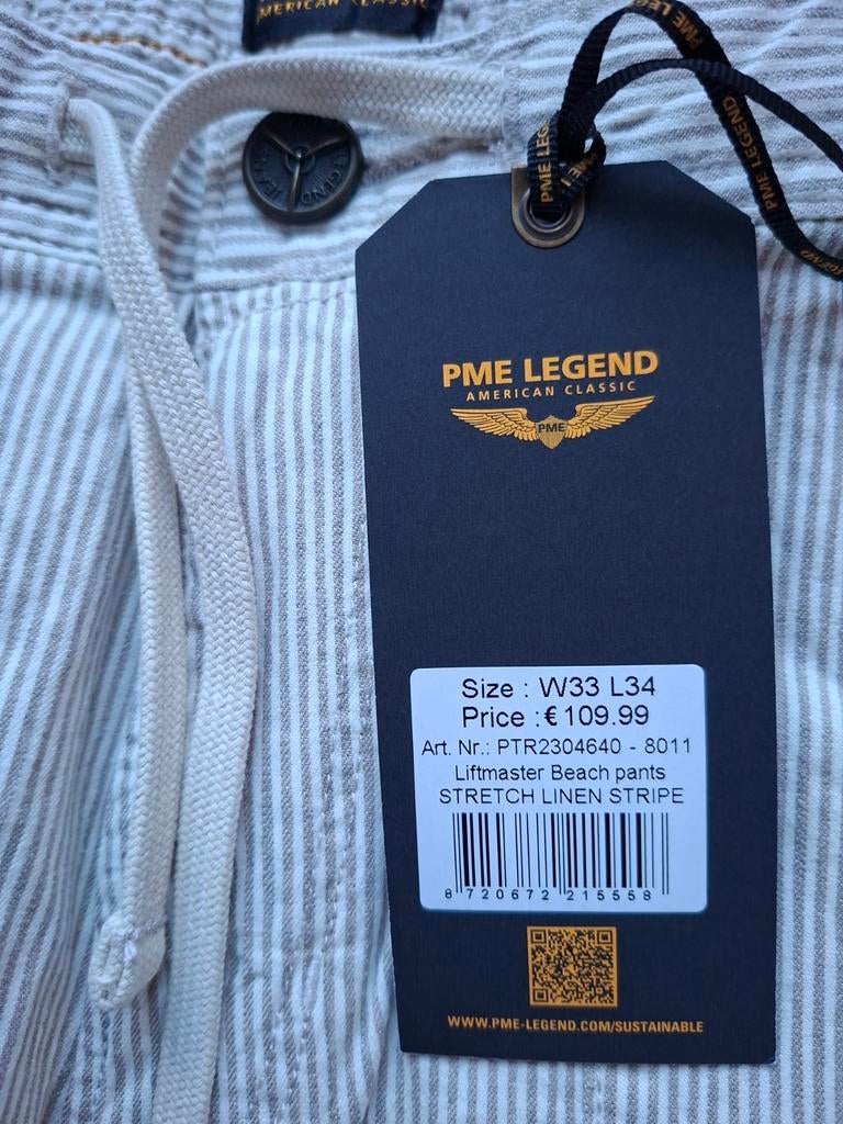 PME LEGEND Liftmaster linnen broek W33 L34 (voorjaar-zomer), Overige kleuren, Nieuw, Ophalen of Verzenden, W33 - W34 (confectie 48/50)