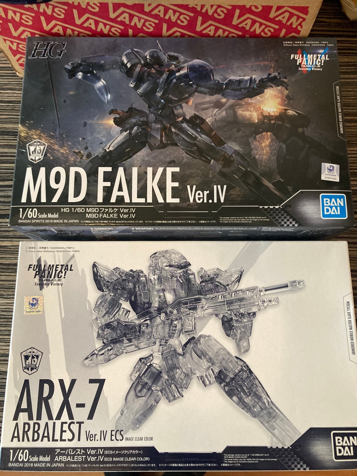M9D Falke en Arx-7 Clear Full Metal Panic HG Gundpla Gundam, Ophalen of Verzenden, Nieuw, Groter dan 1:35, Figuur of Figuren