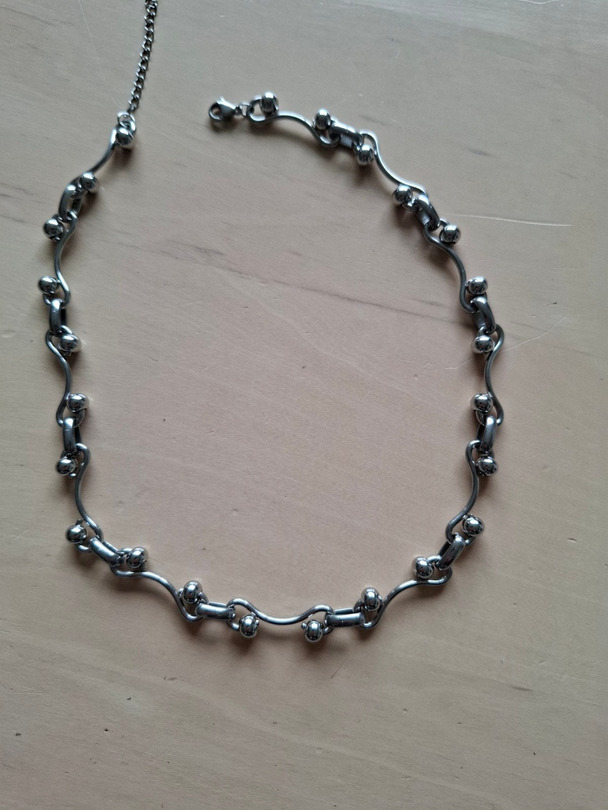 Stoere RVS Choker Ketting – Y2K / Grunge / Punk Stijl, Ophalen of Verzenden, Zo goed als nieuw, Overige materialen, Verstelbaar