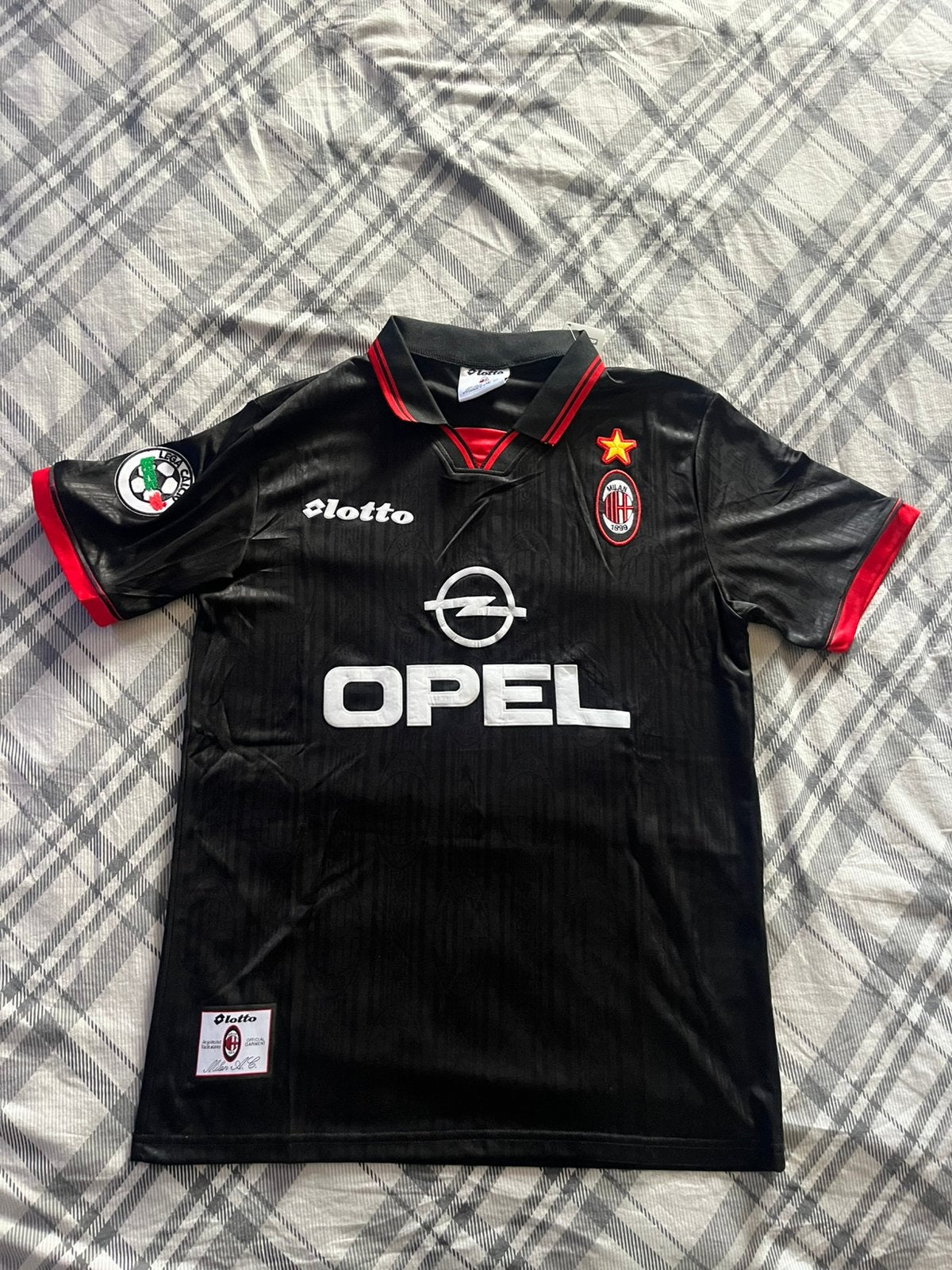 Retro AC Milan Shirt – Kluivert #9 – Maat L, Sport en Fitness, Voetbal, Maat L, Ophalen of Verzenden, Zo goed als nieuw, Shirt