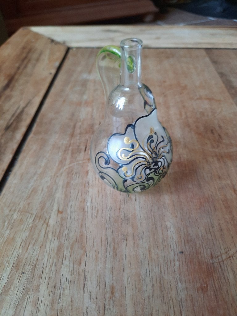Handgeblazen glazen karafje Jugendstil/ Art Nouveau stijl, Ophalen of Verzenden