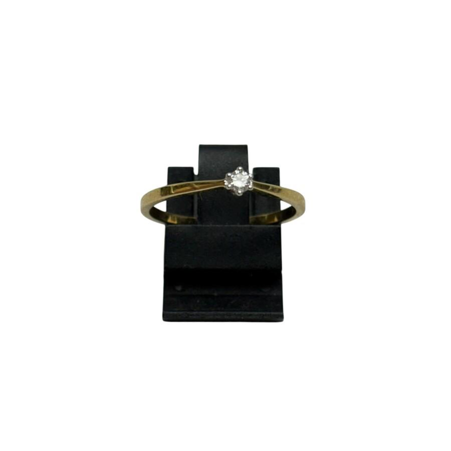 Prachtige 14 karaat gouden ring met diamant, Ophalen of Verzenden, Zo goed als nieuw, 17 tot 18, Dame