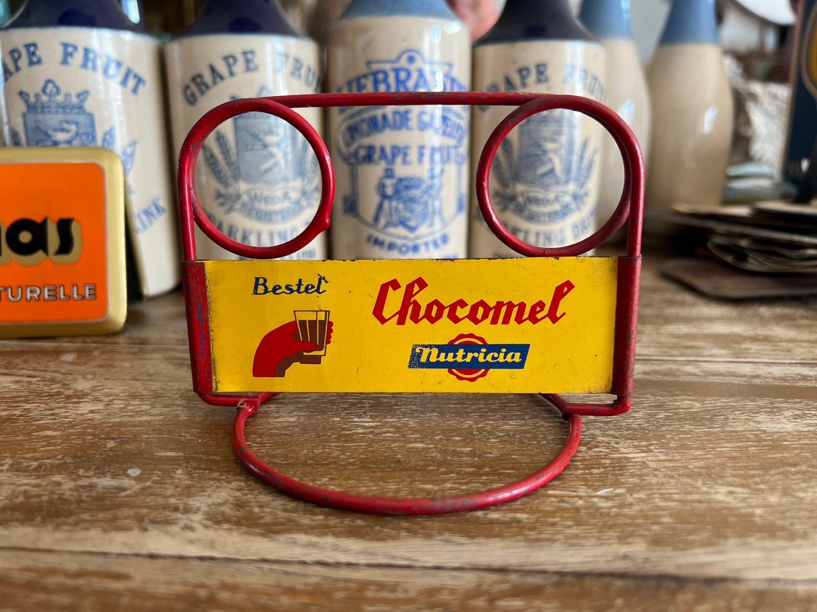 VINTAGE NUTRICIA CHOCOMEL MENUKAARTHOUDERTJE, Ophalen of Verzenden, Gebruikt, Gebruiksvoorwerp