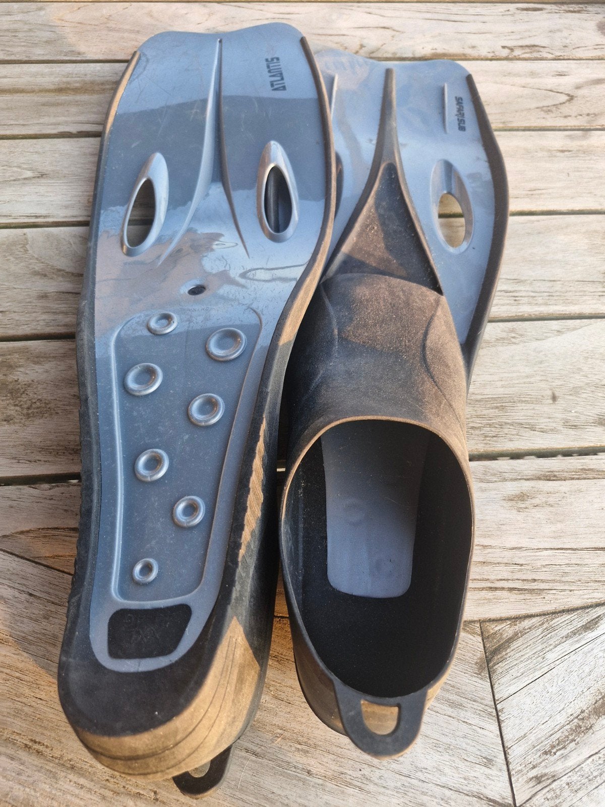 maat 43-45 Gebruikte duikvliezen flippers - Atlantis en Sea, Watersport en Boten, Duiken, Ophalen, Gebruikt, Zwem- of Duikvliezen