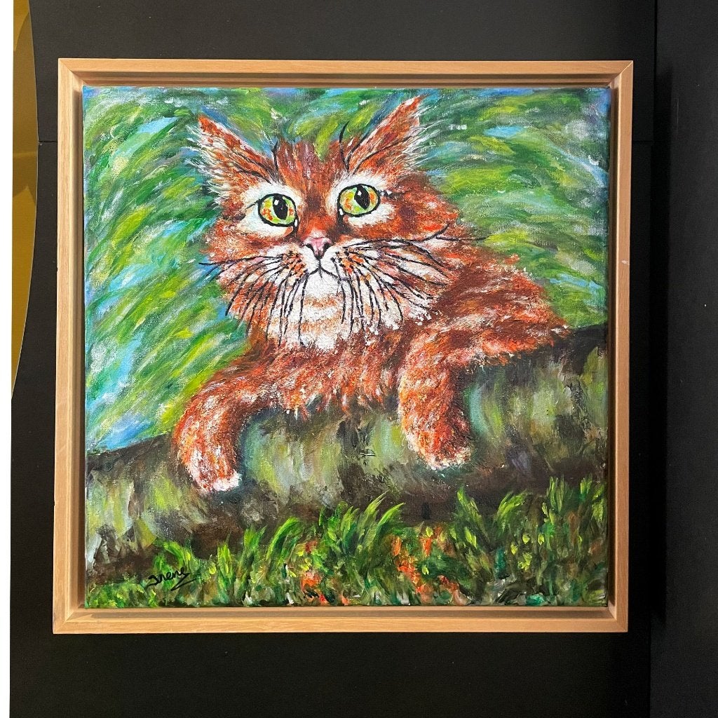 Orange Cat Painting byIrene van Genderen-van de Wilt, Ophalen of Verzenden, Bijzondere lijst