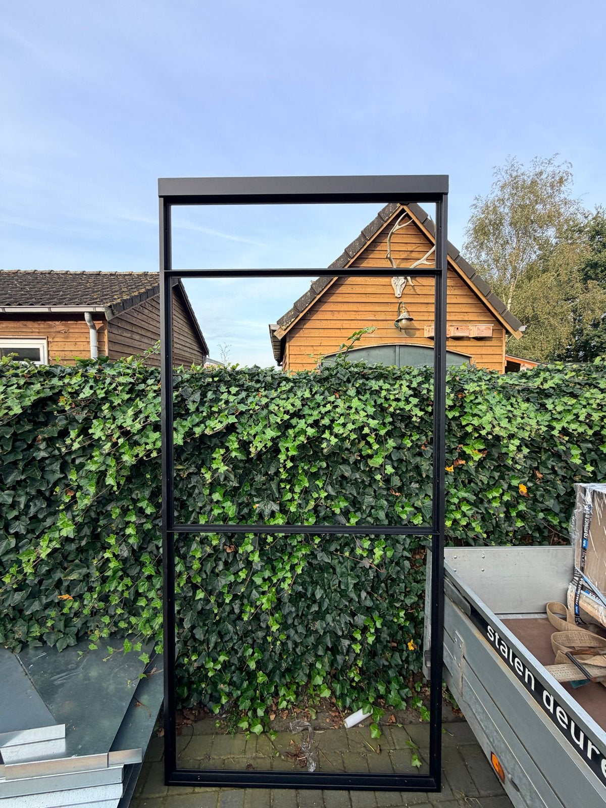 Stalen wand met glas (nieuw), Ophalen, Gevelraam of Ruit, 80 tot 120 cm, Nieuw