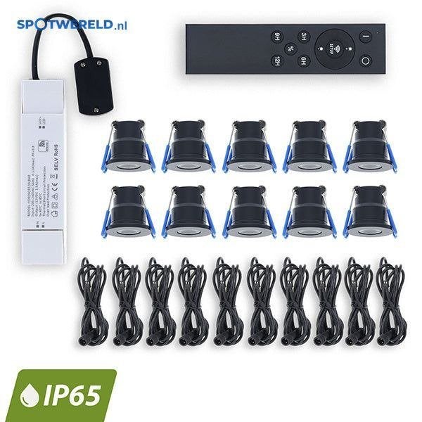 LED Inbouwspots Set Dovo Mat Zwart | 10 Stuks | IP65, Dimbaar, Verzenden, Overige merken, Nieuw