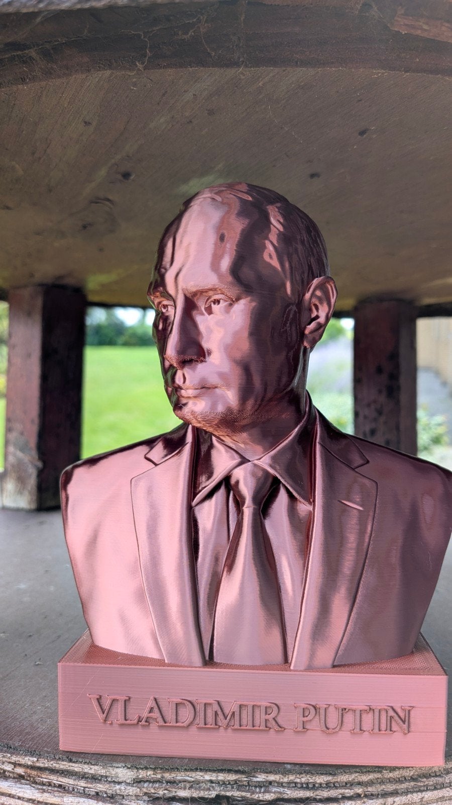 Vladimir Putin 3D geprinte buste - Koper glans 17cm, Minder dan 20 cm, Buste, Kunststof, Ophalen of Verzenden