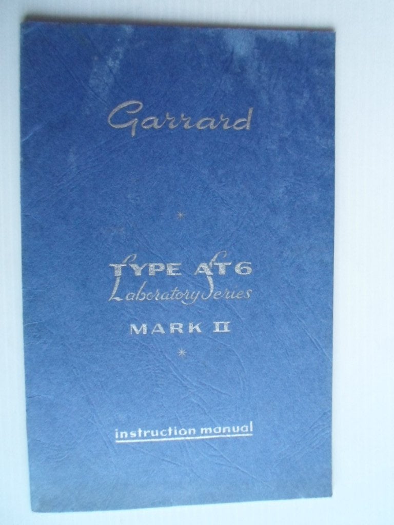 Instruction Manuel Garrard Turntable, Ophalen of Verzenden, Zo goed als nieuw, Overige merken
