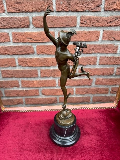 bronzen beeld van Mercurius/ Hermes, topstaat!, Ophalen of Verzenden