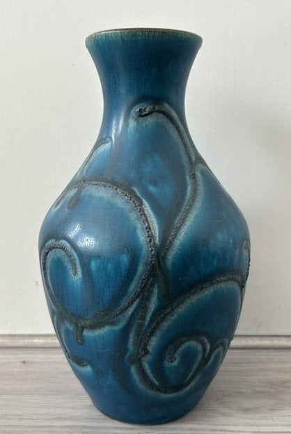 Bay Keramik vaas turquoise 615-20 1960's, Ophalen of Verzenden