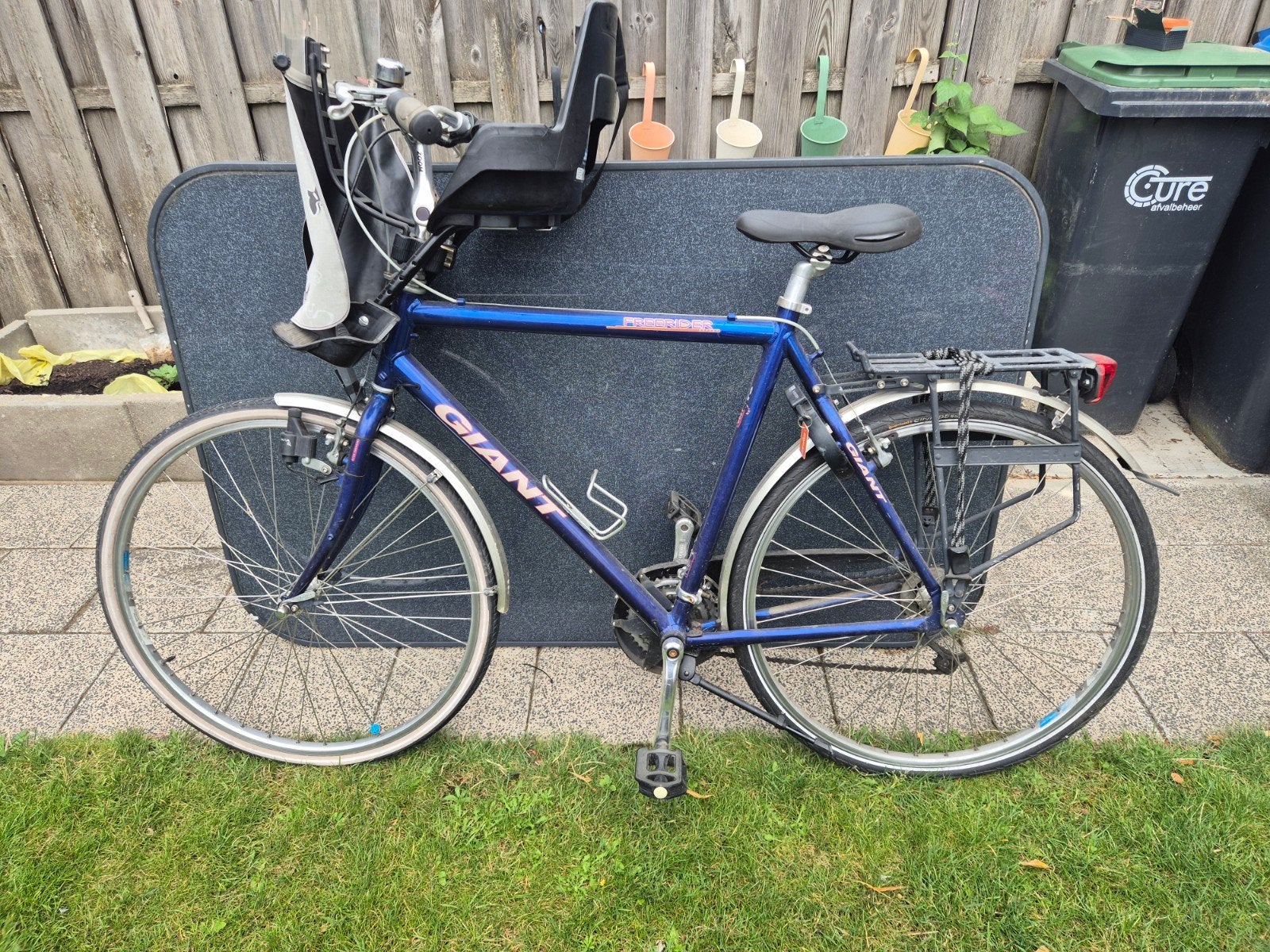 Giant fiets met of zonder kinderzitje en windscherm, Fietsen en Brommers, Fietsen | Dames | Damesfietsen, Ophalen, Gebruikt, Giant